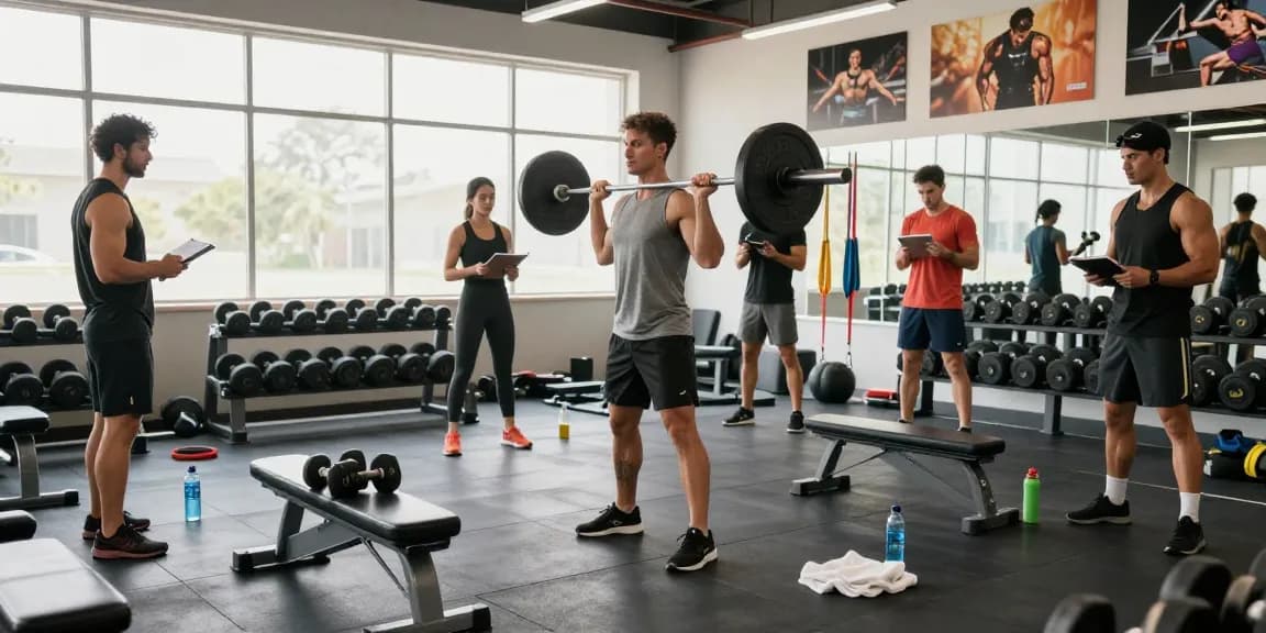 Muskelaufbau und Fitnesstraining im Anabolika Shop Deutschland mit Bodybuildern im Fitnessstudio.