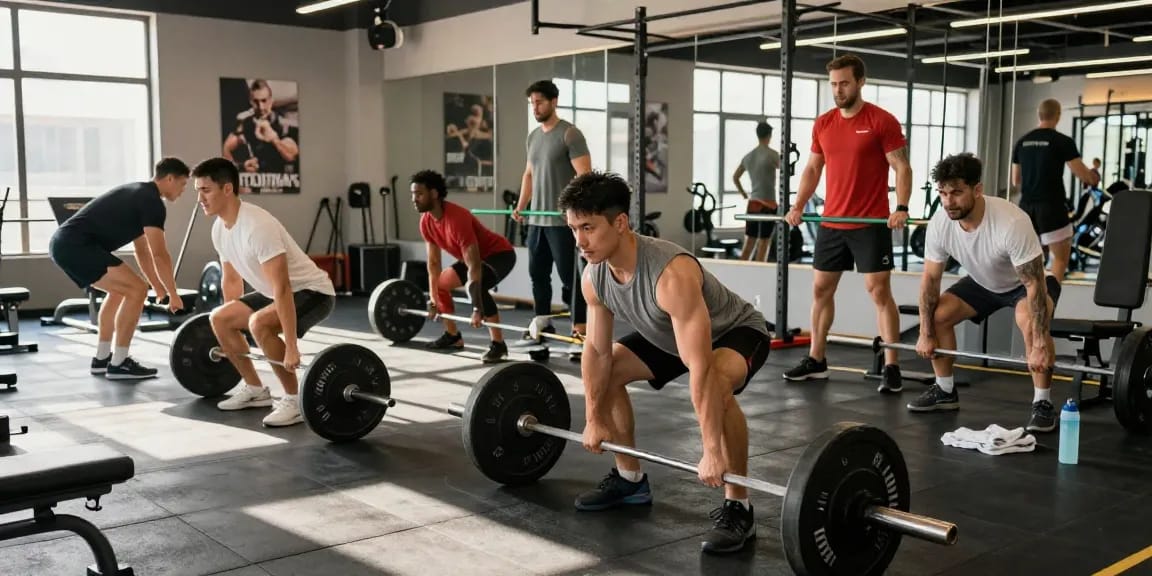 Deus Medical Produkte für Fitness und Muskelaufbau im modernen Fitnessstudio.