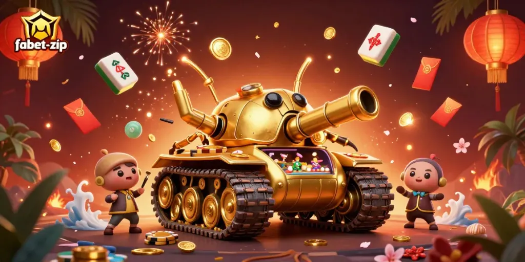 Engage in thrilling slot action with fabet-zip's vibrant casino elements highlighting lucky features.