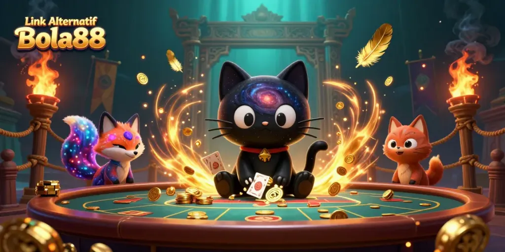 Experience engaging gameplay at Link Alternatif Bola88 with vibrant casino elements and characters.