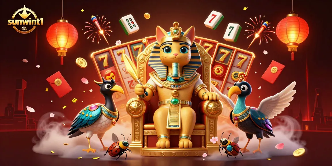 Engage with captivating gambling action in sunwint1's vibrant casino scene featuring golden slot reels.
